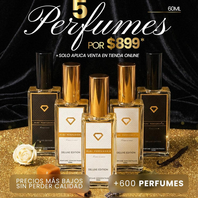 Arma tu pack de 5 perfumes 60ml por $899